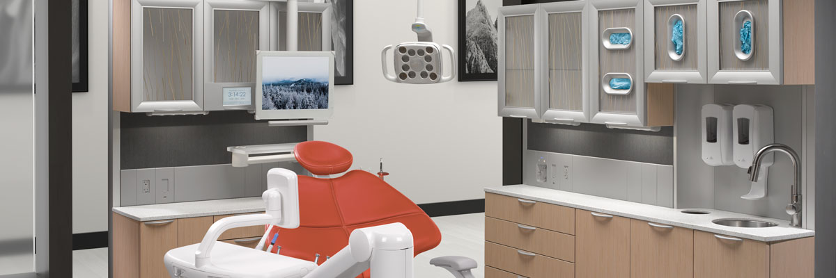 A-dec 500 dental chair in A-dec Inspire dental operatory