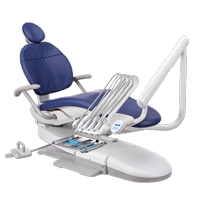 A-dec 300 dental chair with continental delivery system and lever foot control