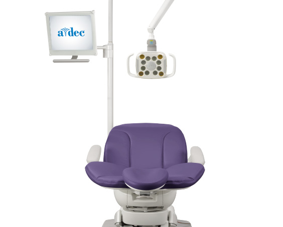 A-dec 400 dental chair with monitor mount
