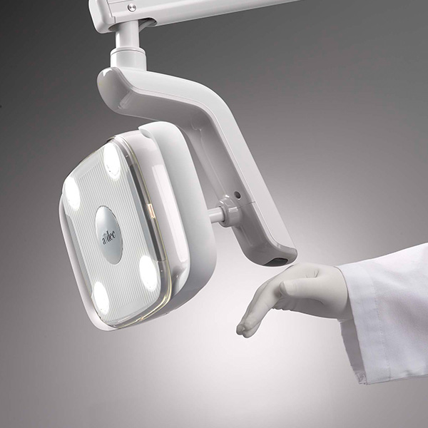 A-dec 300 LED dental light with hand activating touchless on/off sensor